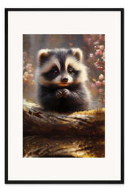 Gerahmter Kunstdruck Kleiner Waschbär