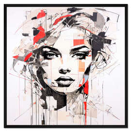 Gerahmter Kunstdruck Linienporträt