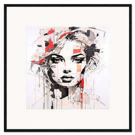 Framed art print Line portrait