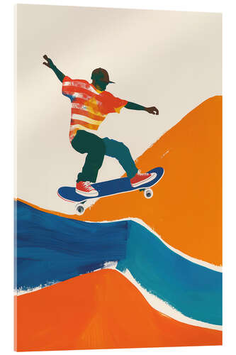 Acrylic print Guache Skaterboy