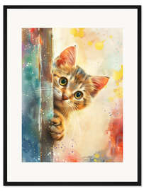 Gerahmter Kunstdruck Guck Guck - Ich bin es, Kitty!