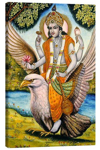 Canvas print Vishnu sits on Garuda