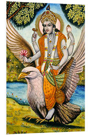 Foam board print Vishnu sits on Garuda