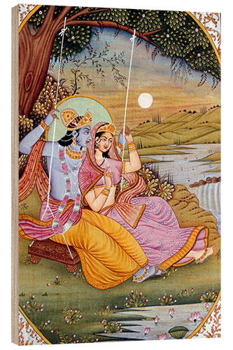 Obraz na drewnie Radha Krishna V