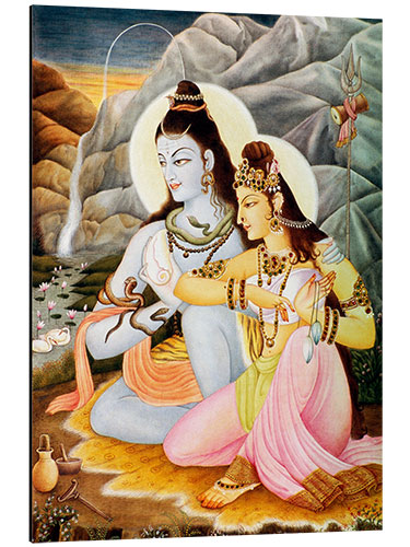 Aluminiumsbilde God Shiva Shanker Parvati