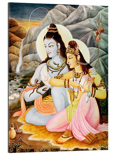 Quadro em plexi-alumínio God Shiva Shanker Parvati