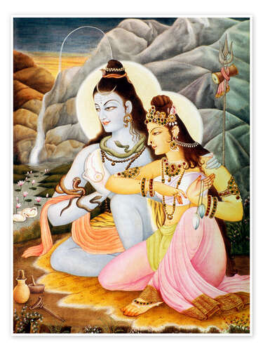 Póster God Shiva Shanker Parvati