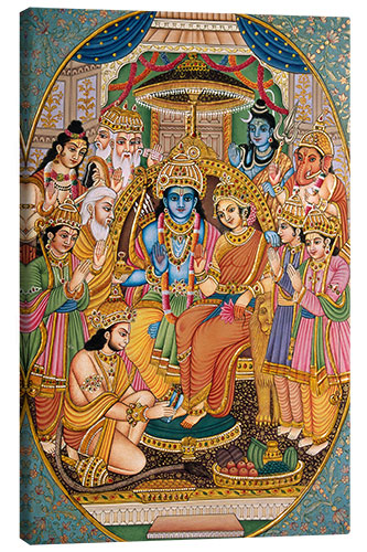 Canvastavla Ram-Darbar with other gods