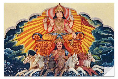 Selvklebende plakat Surya Narayan, der Sonnengott