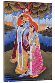 Holzbild Radha Krishna III