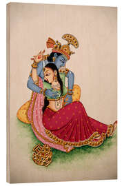 Wood print Radha Krishna II