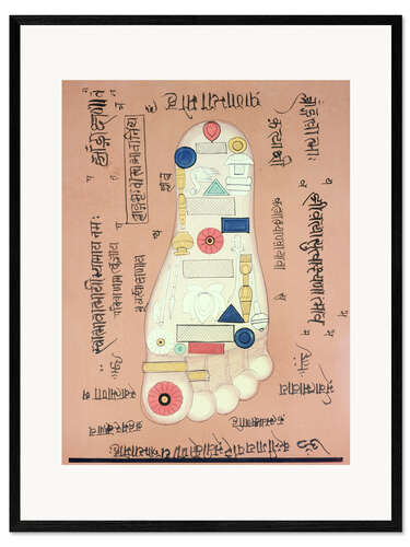 Impression artistique encadrée Tantric representation of the right foot