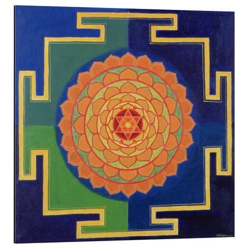 Tableau en aluminium Gayatri Yantra Drawing