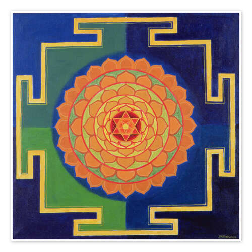 Poster Gayatri Yantra Drawing