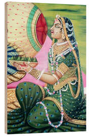 Holzbild Radha, eine von Krishnas Frauen