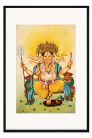 Gerahmter Kunstdruck Panchmukhi Gott Ganesh Ganpati