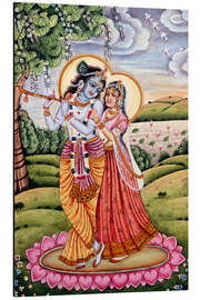 Alubild Radha Krishna Miniaturmalerei, Indien