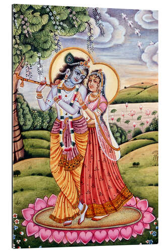 Galleritryk Radha Krishna miniature painting, India