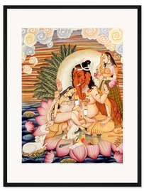 Gerahmter Kunstdruck Ganesh Ganpati mit Elefantenkopf