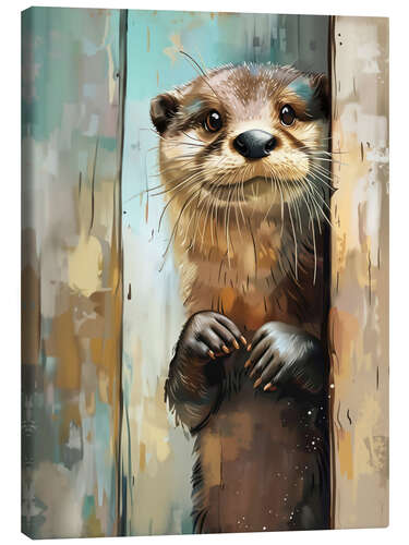 Canvas print Look Look - It's me, the otter