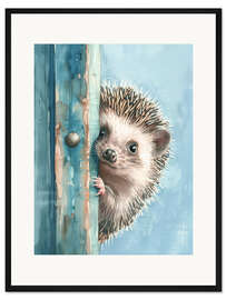 Gerahmter Kunstdruck Guck Guck - Ich bin es, der Igel