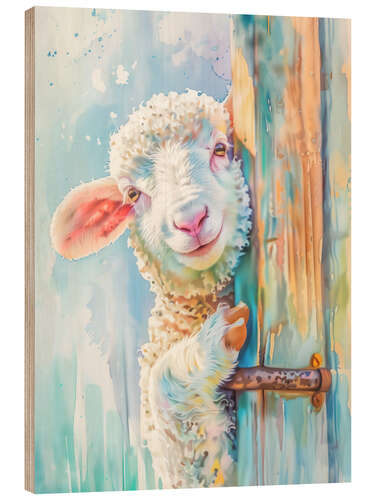 Quadro de madeira It's me, Lambert the Lamb!