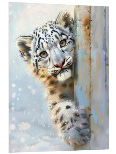 Tableau en PVC It's me, Leo the Snow Leopard!