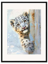 Innrammet kunsttrykk It's me, Leo the Snow Leopard!