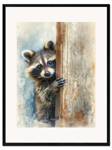 Impression artistique encadrée It's me, Rocco Raccoon!