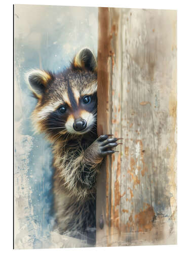 Quadro em plexi-alumínio It's me, Rocco Raccoon!