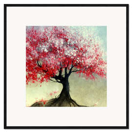 Framed art print It’s the Bouquet - Coral pink tree