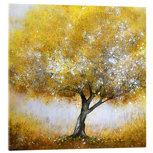 Acrylglasbild Tausend Echos - Goldgelber Baum