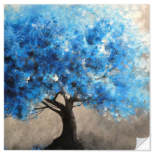 Sticker mural La Vie en Bleu - Tree with blue foliage