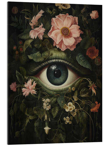 Obraz na szkle akrylowym Eye in Dark Flower