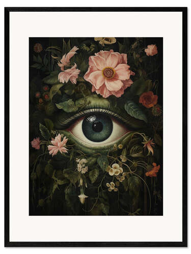 Impression artistique encadrée Eye in Dark Flower
