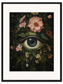 Framed art print Eye in Dark Flower