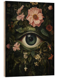 Tableau en bois Eye in Dark Flower - Olga Telnova