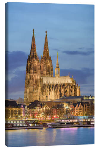 Leinwandbild Kölner Dom am Abend