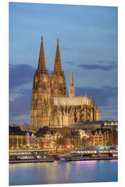 Foam board print Cologne Cathedral in the evening