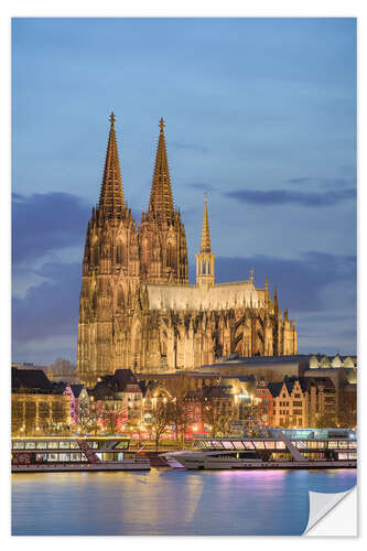 Sticker mural Cologne Cathedral in the evening