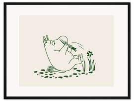 Gerahmter Kunstdruck Mumintroll spielt auf der Wiese