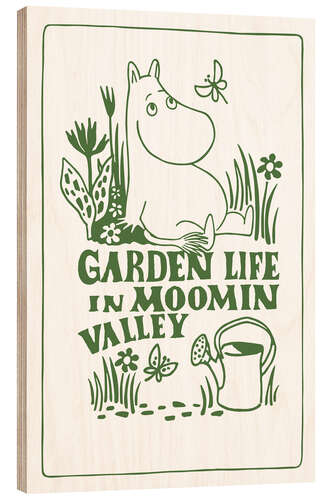 Wood print Garden Life in Moomin Valley