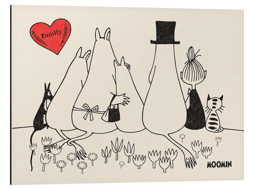 Aluminium print Moomin Family