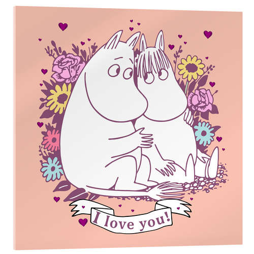 Akryylilasitaulu I love you! - Moomintroll and Snorkmaiden