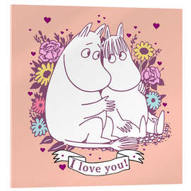 Acrylglasbild I love you! - Moomintroll and Snorkmaiden