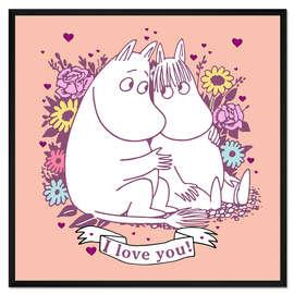 Gerahmter Kunstdruck I love you! - Moomintroll and Snorkmaiden