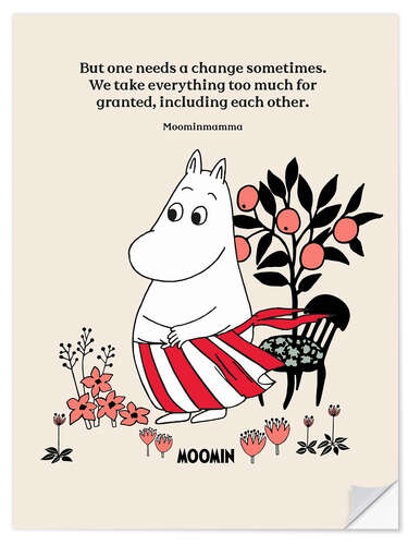 Naklejka na ścianę One needs a change sometimes - Moominmamma