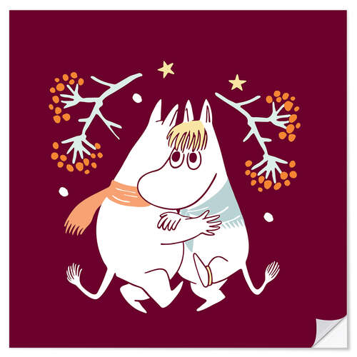 Naklejka na ścianę Moomintroll and Snorkmaiden dancing