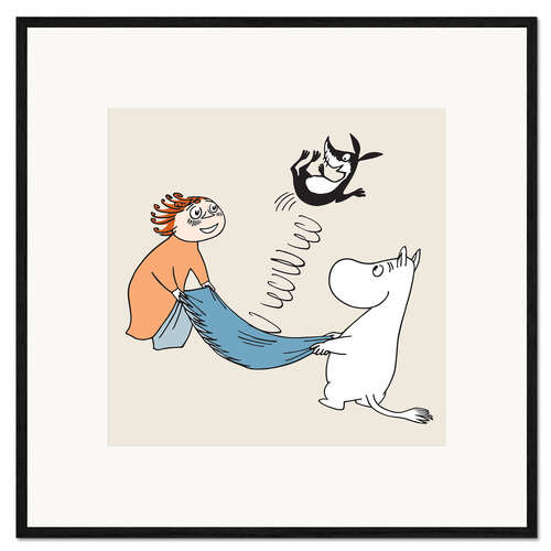 Framed art print Playing trampoline