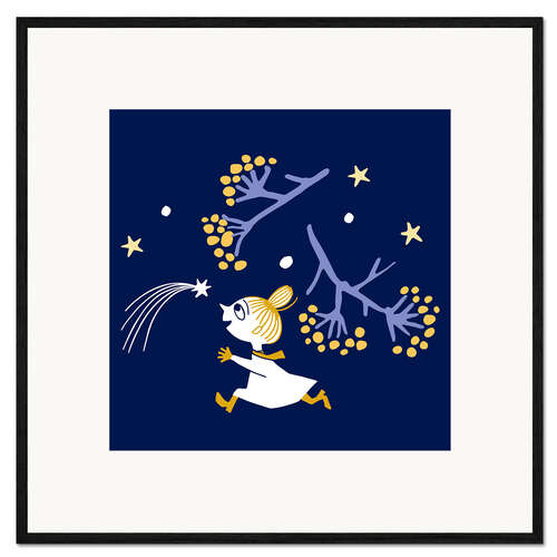 Stampa artistica con cornice Little My following a falling star